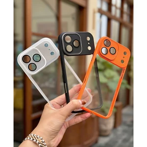 Ốp X&M Skin Touch lưng cứng trong suốt viền silicon dẻo chống sốc bảo vệ camera dành cho iphone 17/16/15/14/pro/max