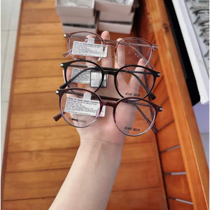 Gọng kính nhựa dáng tròn bền dẻo dễ đeo nam nữ