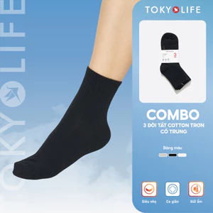 Pack 3 Tất chân Nữ cổ trung mềm nhẹ giữ ấm kháng khuẩn TOKYOLIFE 40000668