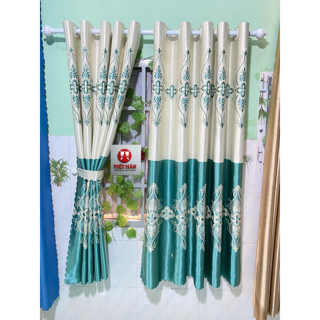 1 TẤM GẤM 3D MÀU XANH NGOC CỔ ĐIỂN  CHƯA CÓ CÂY TREO - TREO 1 TẤM MUA 1 TẤM _TREO 2 TẤM MUA 2 TẤM RÈM CỬA VIỆT