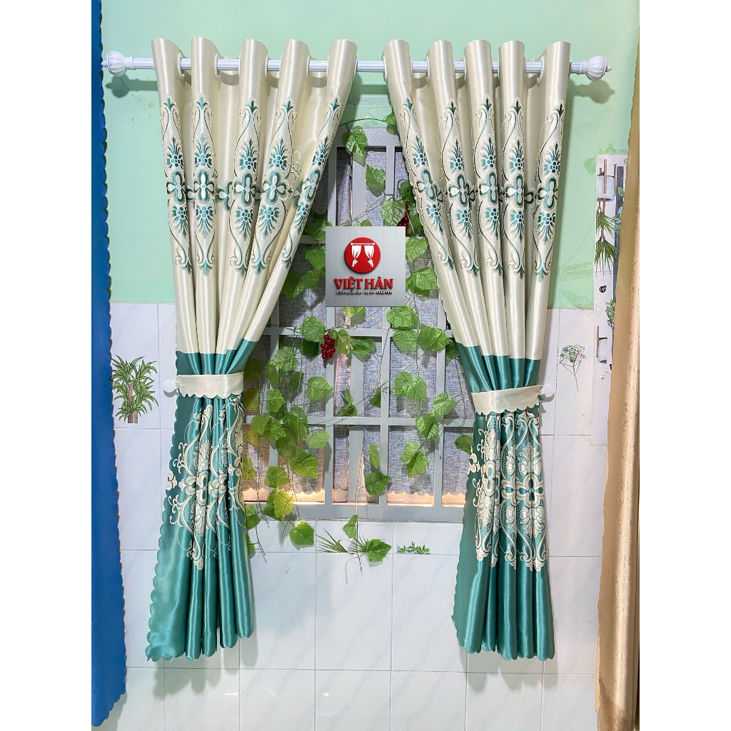 1 TẤM GẤM 3D MÀU XANH NGOC CỔ ĐIỂN  CHƯA CÓ CÂY TREO - TREO 1 TẤM MUA 1 TẤM _TREO 2 TẤM MUA 2 TẤM RÈM CỬA VIỆT