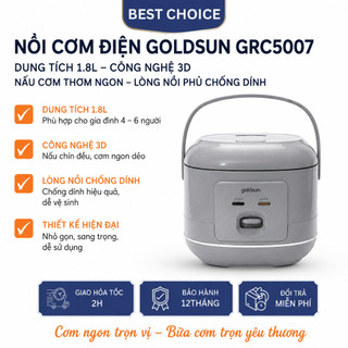 Nồi Cơm Điện Goldsun GRC5007 Dung Tích 1.8L Công Nghệ 3D Nấu Cơm Thơm Ngon Lòng Nồi Phủ Chống Dính