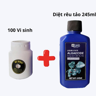 Combo 100 Viên Vi Sinh Và Diệt Rêu Tảo 245ml Khử Clo Làm Trong Nước, Khử Tanh Hôi
