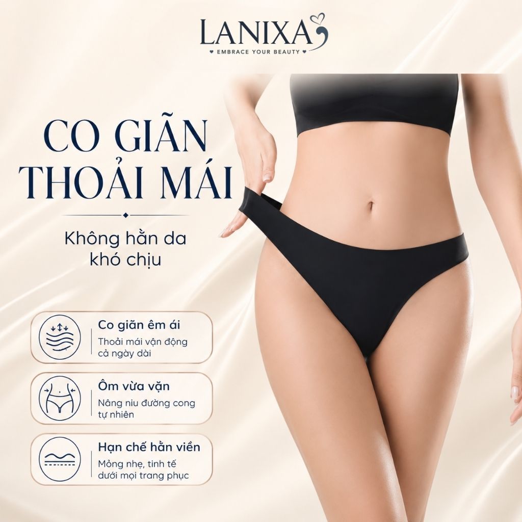 Quần lót nữ lọt khe không đường may sexy chất su thun lạnh mặc cực mát và thoải mái LANIXA L716