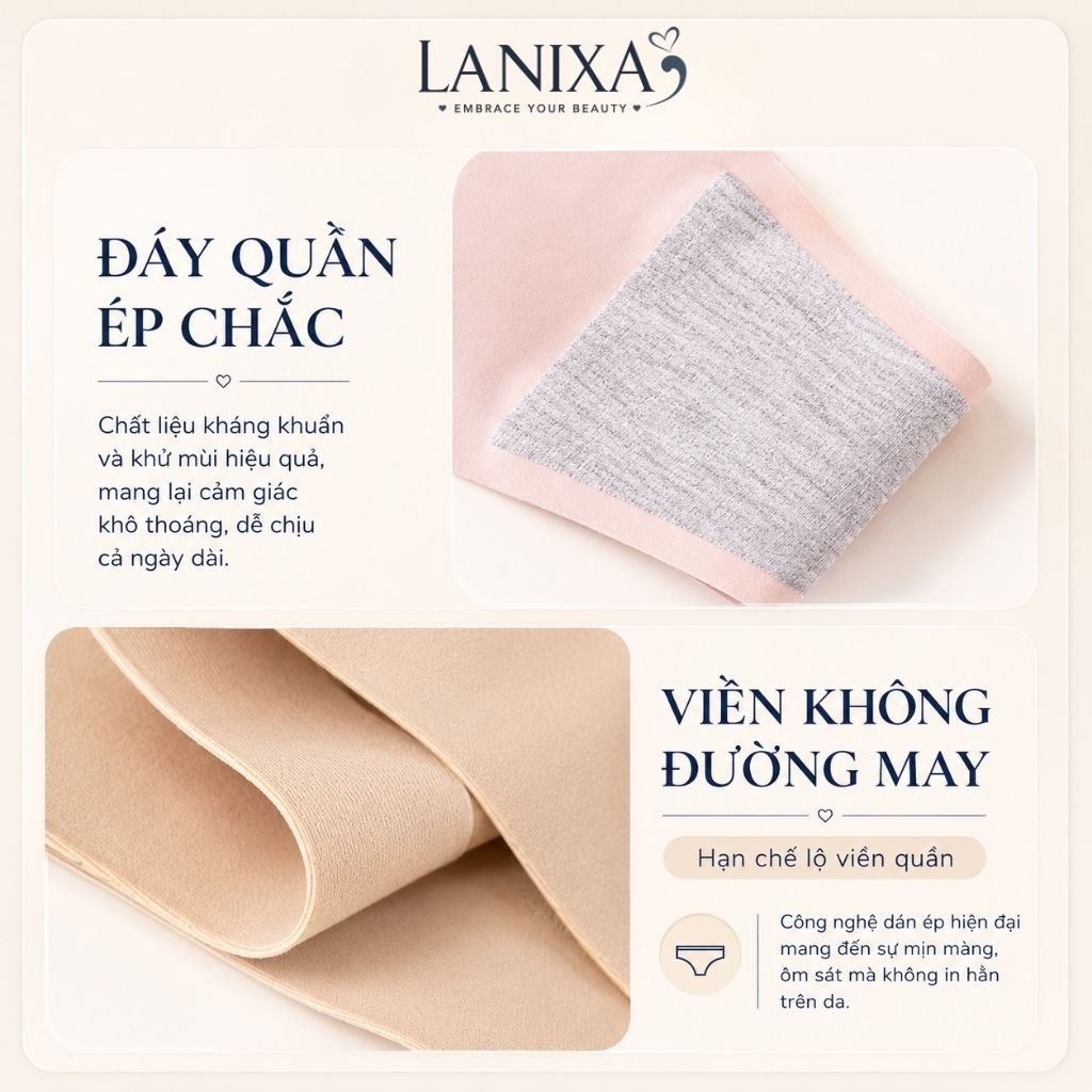 Quần lót nữ lọt khe không đường may sexy chất su thun lạnh mặc cực mát và thoải mái LANIXA L716