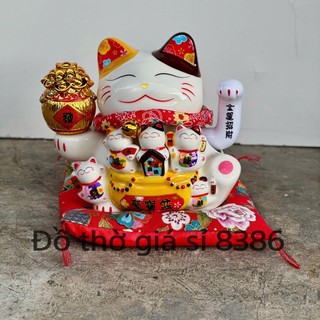 Mèo Thần Tài Vẫy Tay May Mắn Size 18 Làm Quà Tặng Khai Trương