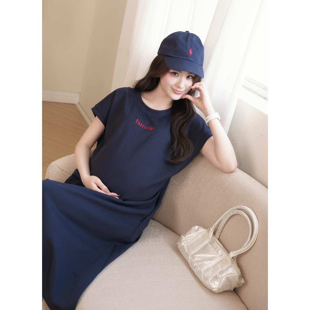 Váy Bầu DELLA DRESS L'amme - Chất Doubleface Cao Cấp Đứng Form, Dáng Suông Chữ A Che Bụng Đỉnh