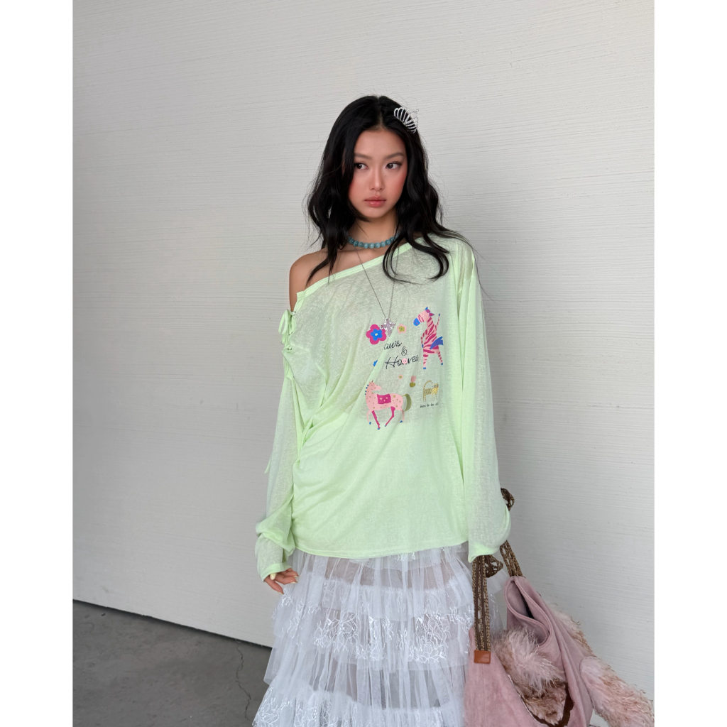 Pawie Top - Remmus | Áo thun xuyên thấu form oversize tay dài graphic - BST Summer Slumber
