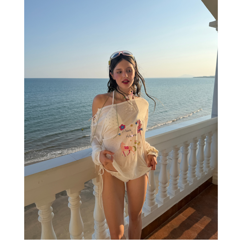Pawie Top - Remmus | Áo thun xuyên thấu form oversize tay dài graphic - BST Summer Slumber