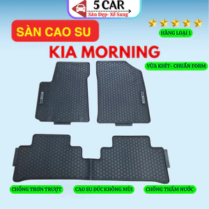 Thảm Lót Sàn Cao Su Kia Morning 2012 - Nay, Cao su đúc Không Mùi , Vừa Khít Form Xe- Chống Nước, Dễ Dàng Lắp Đặt
