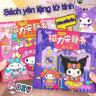 Bộ sách dán nam châm không tiếng ồn chủ đề Sanrio - Đồ chơi giáo dục sáng tạo - Bộ sưu tập Sanrio