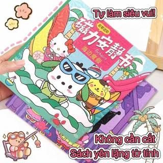 Bộ sách dán nam châm không tiếng ồn chủ đề Sanrio - Đồ chơi giáo dục sáng tạo - Bộ sưu tập Sanrio