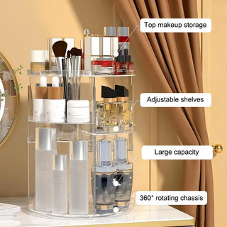Hộp Đựng Đồ Mỹ Phẩm GREENSINDOOR Kệ trang điểm 4 Tầng Nhựa ABS Cao Cấp KỆ MỸ PHẨM 360 ĐỘ