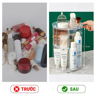 Hộp Đựng Đồ Mỹ Phẩm GREENSINDOOR Kệ trang điểm 4 Tầng Nhựa ABS Cao Cấp KỆ MỸ PHẨM 360 ĐỘ