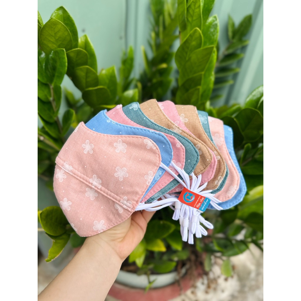 Combo 10 Khẩu Trang Tai Thỏ Dây Rút Thời Trang, Thoáng Mát, Dễ Thương Cho Nữ