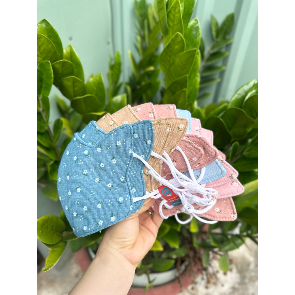 Combo 10 Khẩu Trang Tai Thỏ Dây Rút Thời Trang, Thoáng Mát, Dễ Thương Cho Nữ