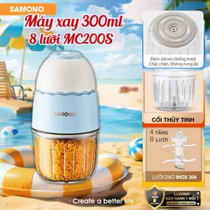 Máy xay ăn dặm 0.3L Samono SW-MC200S cho bé, 200W, cối thủy tinh, xay thịt nhuyễn mịn