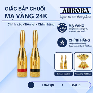 Giắc bắp chuối mạ vàng 24k - Jack đánh dấu đỏ đen - Tiếp xúc ổn định với loa, amply, mixer