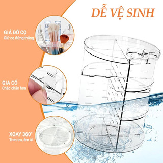 Hộp Đựng Đồ Mỹ Phẩm GREENSINDOOR Kệ trang điểm 4 Tầng Nhựa ABS Cao Cấp KỆ MỸ PHẨM 360 ĐỘ