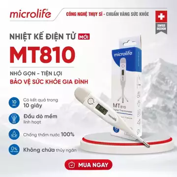 Nhiệt Kế Điện Tử Microlife MT810 Chính Hãng, Đầu Dò Mềm Linh Hoạt, Đo Nhanh 10 Giây, Chống Thấm Nước