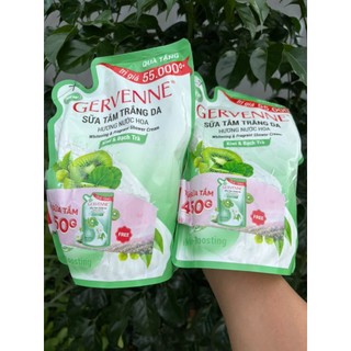 COMBO 2 Túi Sữa Tắm Trắng Da Gervenne/450g kiwi-Bạch Trà
