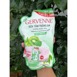 COMBO 2 Túi Sữa Tắm Trắng Da Gervenne/450g kiwi-Bạch Trà