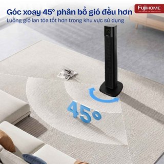 Quạt Tháp Fujihome TF-51F Cao Cấp - Quạt Không Cánh 45W, Điều Khiển Từ Xa, Gió Mạnh 6.2m/s
