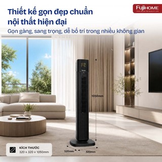 Quạt Tháp Fujihome TF-51F Cao Cấp - Quạt Không Cánh 45W, Điều Khiển Từ Xa, Gió Mạnh 6.2m/s