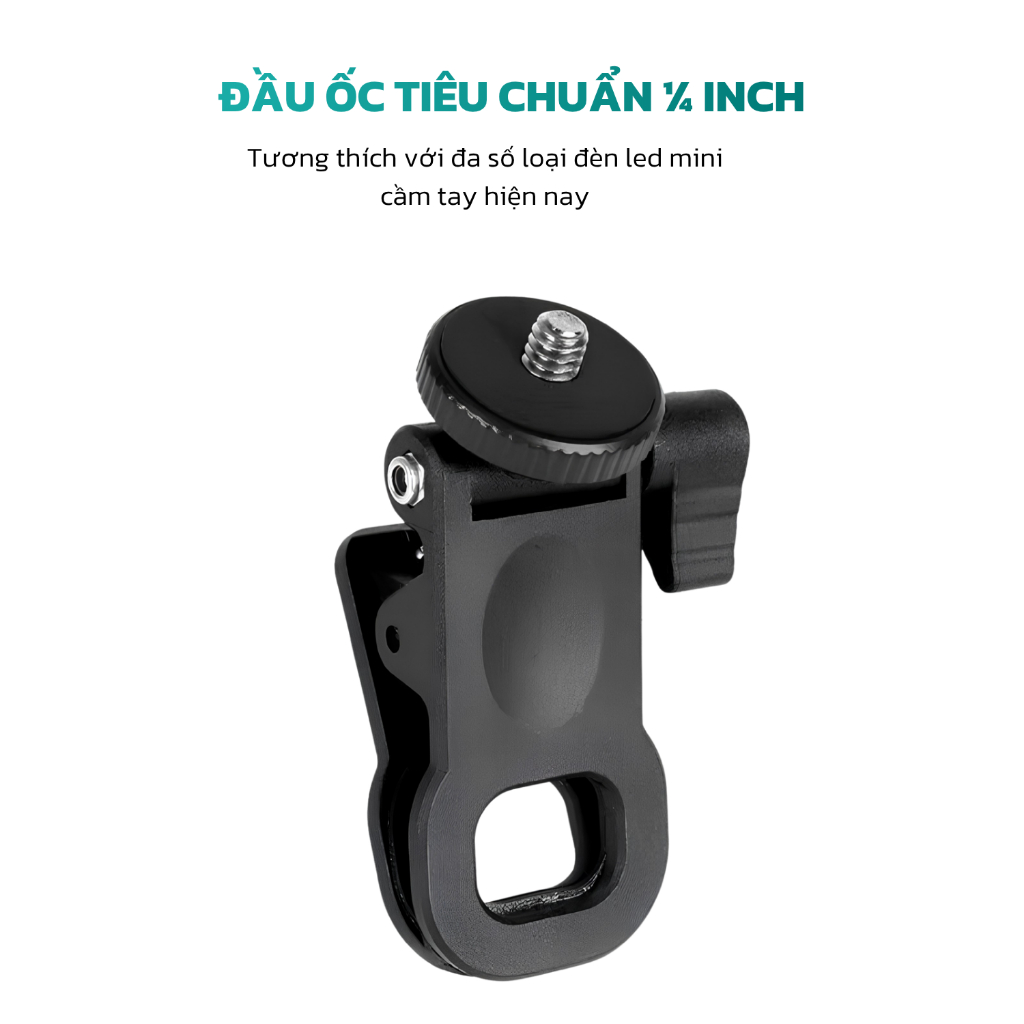 Kẹp gắn đèn trợ sáng vít 1/4inch rảnh tay tiện lợi - Kẹp đèn led mini lên điện thoại, laptop,...