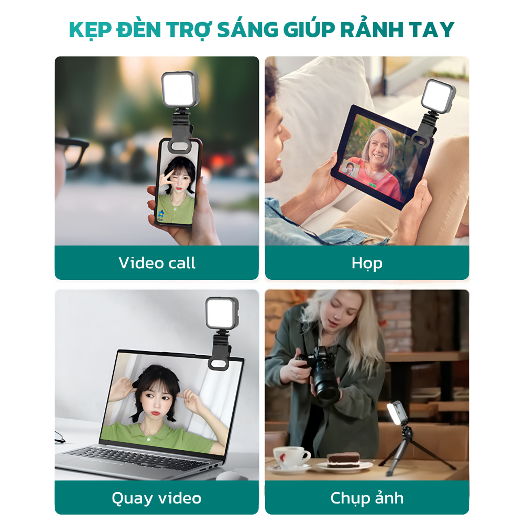 Kẹp gắn đèn trợ sáng vít 1/4inch rảnh tay tiện lợi - Kẹp đèn led mini lên điện thoại, laptop,...