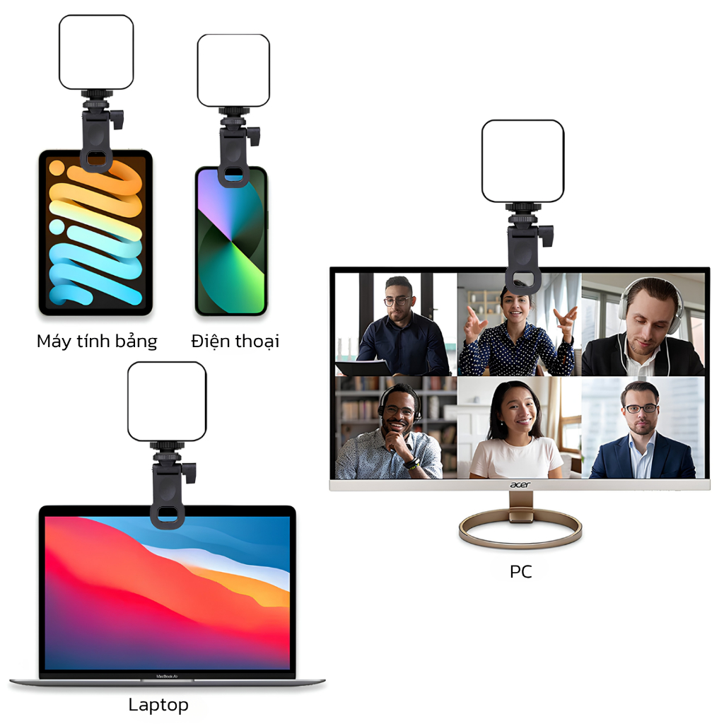 Kẹp gắn đèn trợ sáng vít 1/4inch rảnh tay tiện lợi - Kẹp đèn led mini lên điện thoại, laptop,...