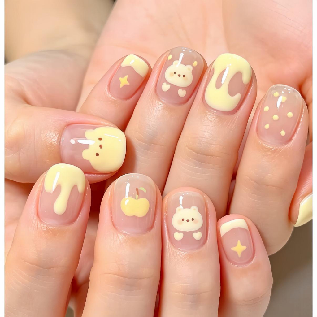 ROUni Sơn Gel Thạch Vàng Kem Cloudy Cream Yellow Sơn Móng Tay Gel Nail Màu Sữa Tôn Da Chuẩn Hàn Quốc