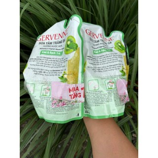 COMBO 2 Túi Sữa Tắm Trắng Da Gervenne/450g kiwi-Bạch Trà