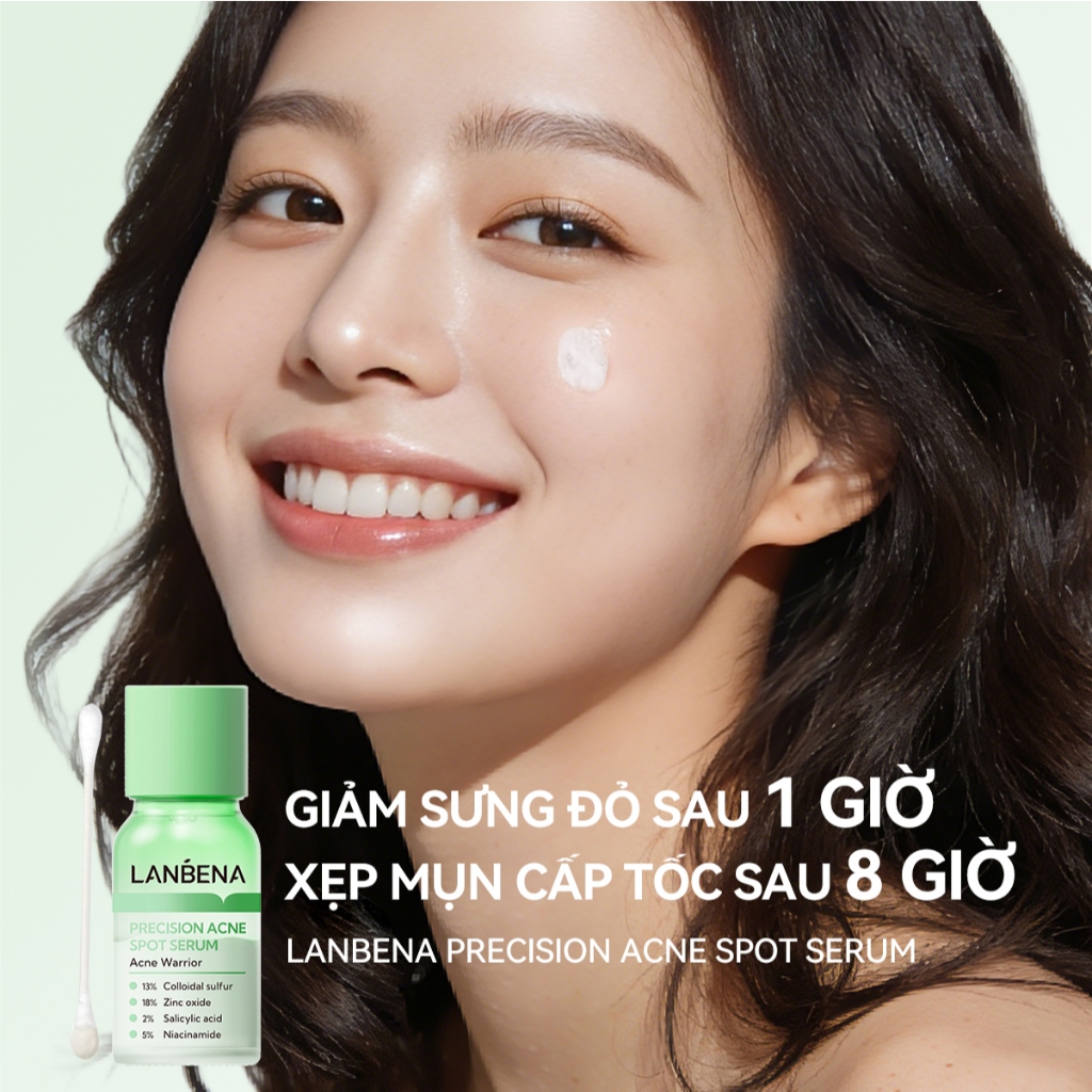 LANBENA Chấm Mụn  (12ml) - Hỗ Trợ Giảm Mụn, Xẹp Mụn Trứng cá/Mụn Mủ/Mụn Nhọt Hiệu Quả   Skincare