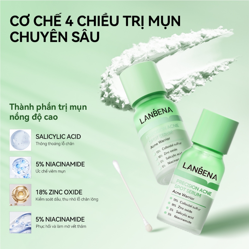 LANBENA Chấm Mụn  (12ml) - Hỗ Trợ Giảm Mụn, Xẹp Mụn Trứng cá/Mụn Mủ/Mụn Nhọt Hiệu Quả   Skincare