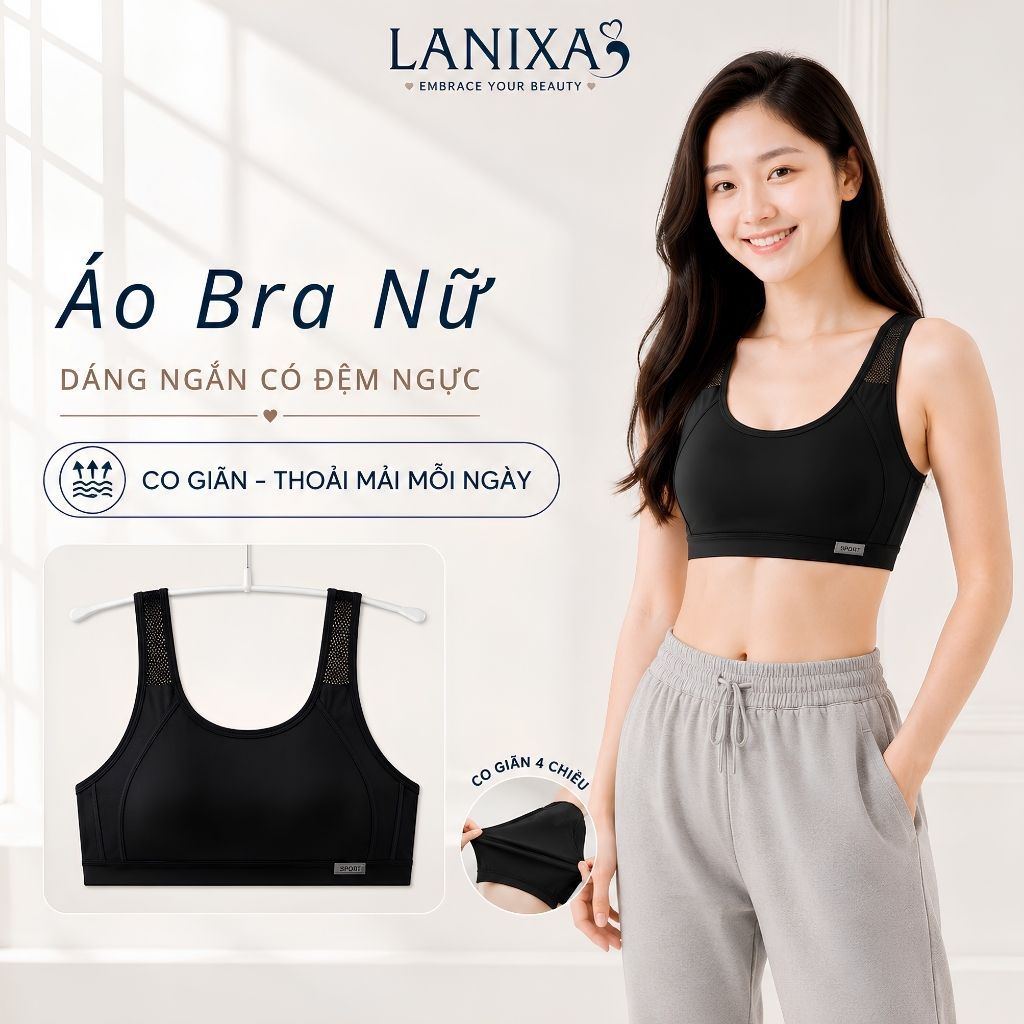 Áo bra nữ thể thao tập gym đệm mút mỏng chất cotton thấm hút mồ hôi mặt sau lưới thoáng mát A611