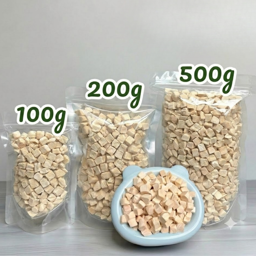 [GÓI TO] Gà Sấy, Ức Gà Sấy, Gà Viên Sấy Khô Cho Chó Mèo Loại 1 Không Vụn - Giàu Protein Dễ Tiêu Hóa