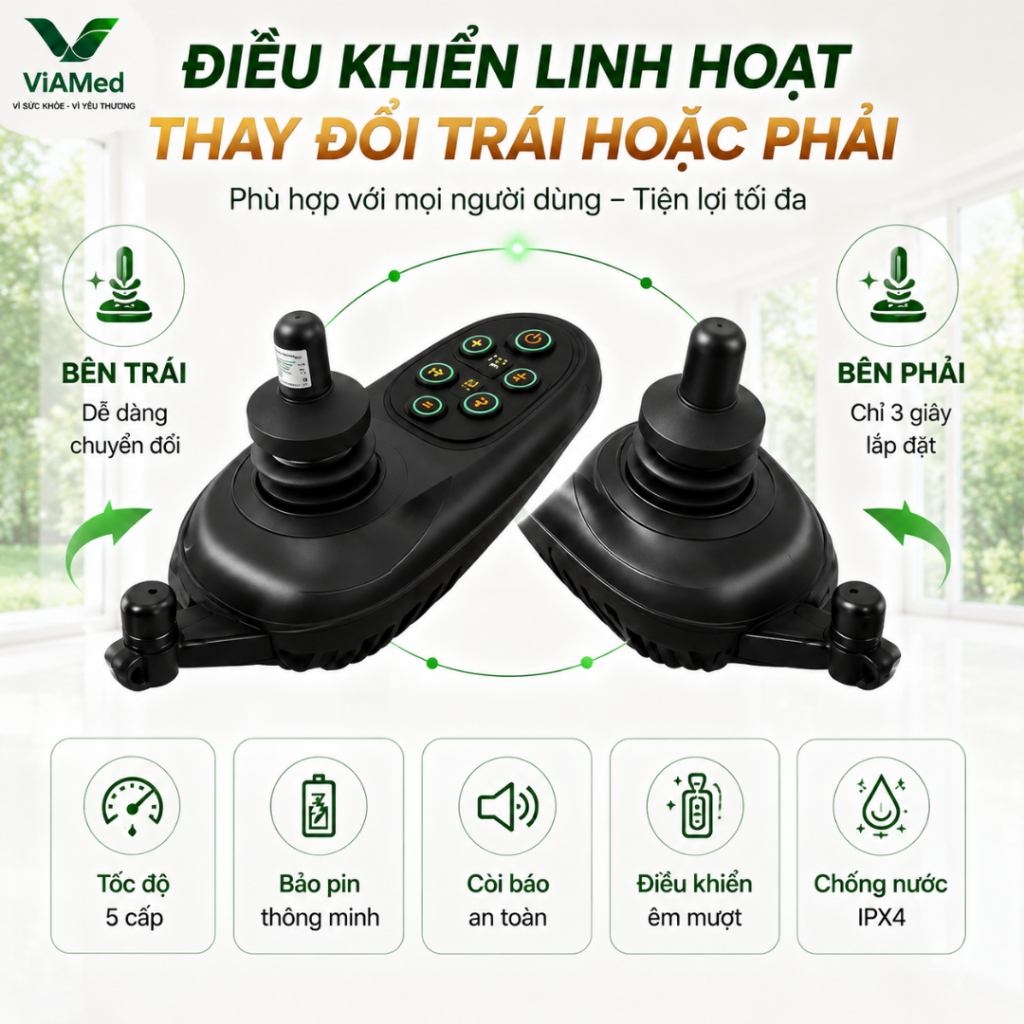 Xe Lăn Điện Ngả Lưng Tự Động (Remote) VA-XE661 Lithium PRO - Gấp gọn, An toàn cho Người Già & Người Bệnh (BH 2 NĂM)