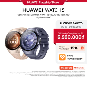 Đồng Hồ Thông Minh HUAWEI WATCH 5 | Công Nghệ Đa Cảm Biến X-TAP | Đo SpO2 Từ Đầu Ngón Tay | Gọi Thoại eSIM