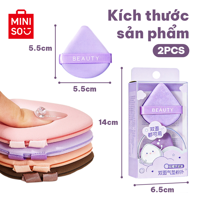 [CHÍNH HÃNG MINISO] Bộ Mút Trang Điểm Siêu Mềm – Mút Tán Kem Nền, Cushion, Che Khuyết Điểm Đều Mịn