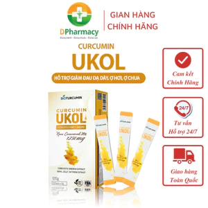 Nano Curcumin Bioturcumin Ukol, Hỗ Trợ Giảm Nhanh Triệu Chứng Đau Dạ Dày, Ợ Hơi, Ợ Chua, Hộp 10 gói