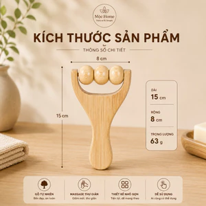 【LĂN GAI GỖ CHỮ Y】 Massage Đầu Gỗ có tay cầm- giúp thư giản- lưu thông máu