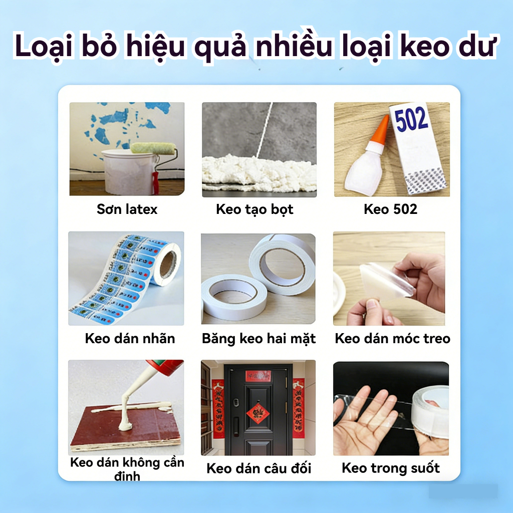 Dung dịch tẩy keo - Tẩy băng dính, decal - Làm sạch nhanh, không để lại vết-Cubi