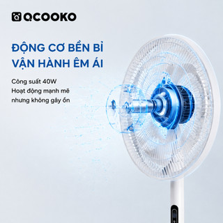 Quạt điện cây đứng QCOOKO 7 cánh kèm điều khiển từ xa tiện lợi hoạt động êm ái tiết kiệm điện