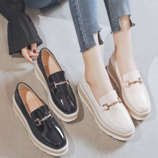 Giày đế cao da bóng thời trang (cao 6cm)