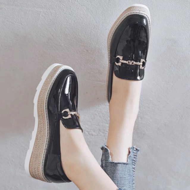 Giày đế cao da bóng thời trang (cao 6cm)