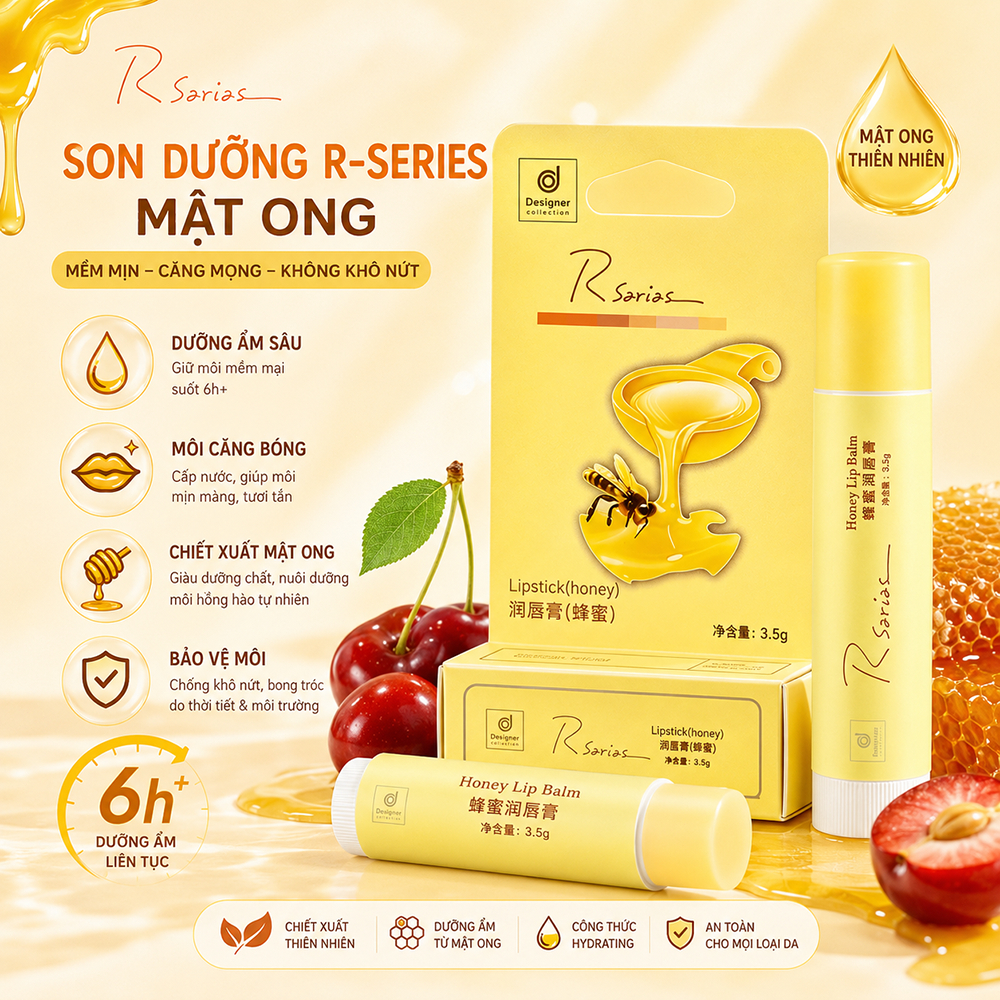 Son dưỡng môi vị anh đào, Hương cherry ngọt ngào,Dưỡng môi hồng hào, Môi căng mọng quyến rũ，Son dưỡng môi cherry cho nữ