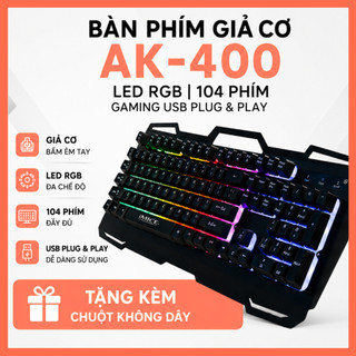 Bàn Phím Giả Cơ iMICE AK-400 LED RGB – 104 Phím Gaming USB Plug & Play Tặng Kèm Chuột Máy Tính