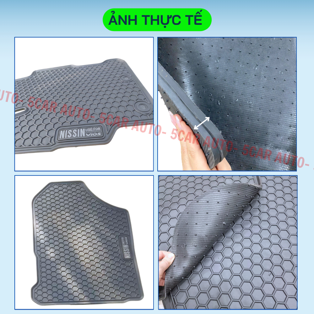 Thảm Lót Sàn Cao Su Xe TOYOTA VIOS 2014-NAY NISSIN - Cao su đúc Không Mùi , Vừa Khít Form Xe- Chống Nước, Dễ Dàng Lắp Đặ