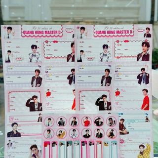 LEAFBOOK Set 20 Nhãn Dán Tên Học Sinh Kèm Sticker Trang Trí Dễ Thương – Shin, Chiikawa, Hello Kitty, Miffy